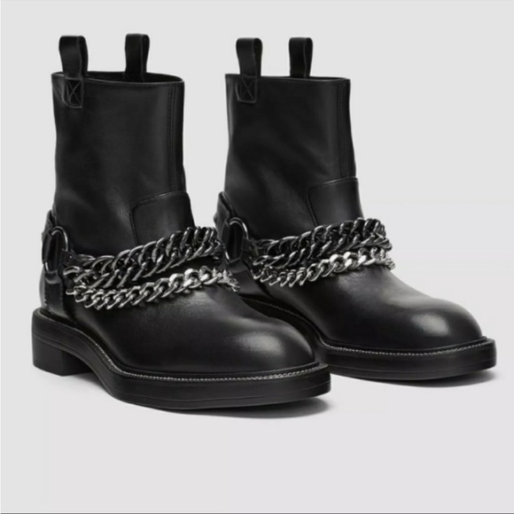 Zara Shoes - Zara Leather Biker Boots